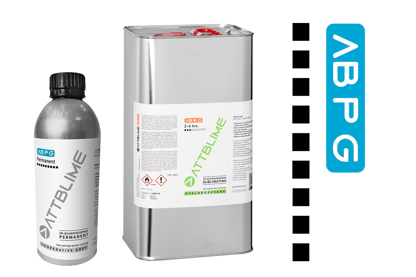 ABP - Semi-permanent 3D Scanning Spray - White or Gray 3D Scanner Supply
